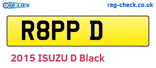 R8PPD are the vehicle registration plates.