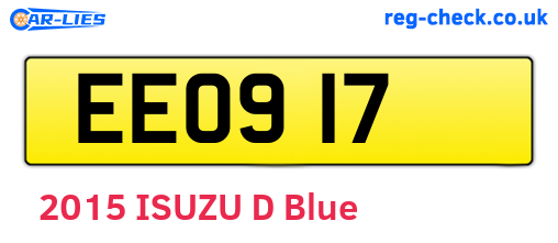 EEO917 are the vehicle registration plates.