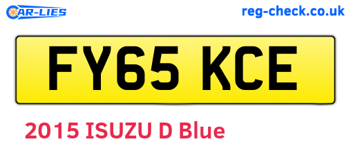 FY65KCE are the vehicle registration plates.