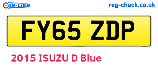 FY65ZDP are the vehicle registration plates.
