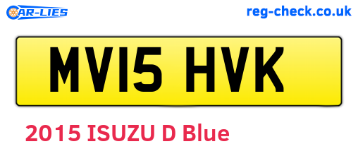 MV15HVK are the vehicle registration plates.