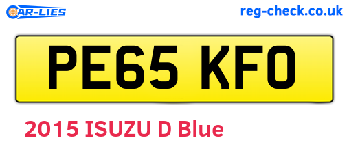 PE65KFO are the vehicle registration plates.