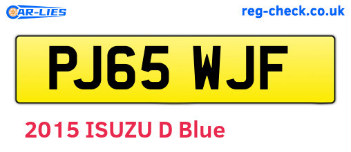 PJ65WJF are the vehicle registration plates.