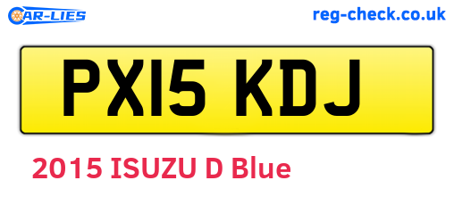 PX15KDJ are the vehicle registration plates.
