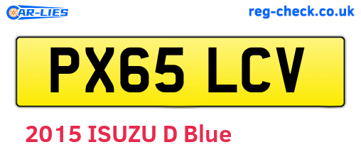 PX65LCV are the vehicle registration plates.