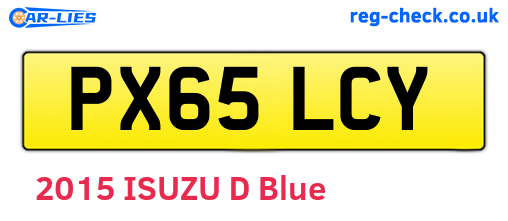 PX65LCY are the vehicle registration plates.