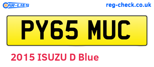 PY65MUC are the vehicle registration plates.