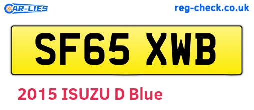 SF65XWB are the vehicle registration plates.