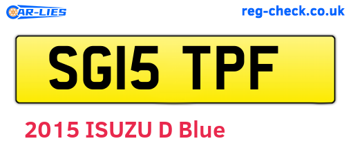 SG15TPF are the vehicle registration plates.