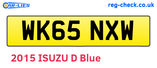 WK65NXW are the vehicle registration plates.
