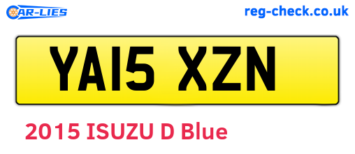 YA15XZN are the vehicle registration plates.