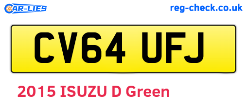 CV64UFJ are the vehicle registration plates.