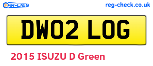 DW02LOG are the vehicle registration plates.