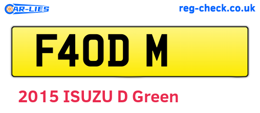 F4ODM are the vehicle registration plates.
