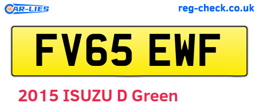 FV65EWF are the vehicle registration plates.