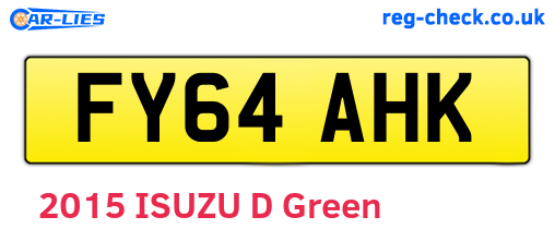 FY64AHK are the vehicle registration plates.