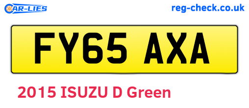 FY65AXA are the vehicle registration plates.