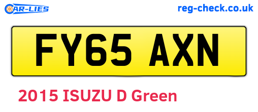 FY65AXN are the vehicle registration plates.