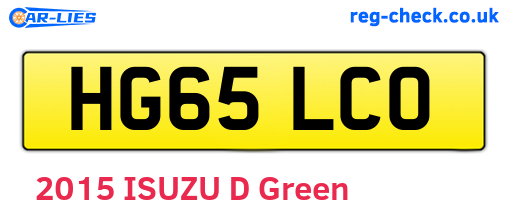 HG65LCO are the vehicle registration plates.