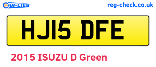 HJ15DFE are the vehicle registration plates.