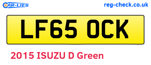 LF65OCK are the vehicle registration plates.
