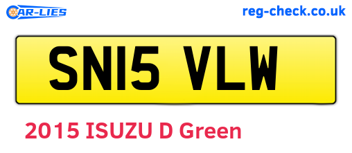 SN15VLW are the vehicle registration plates.