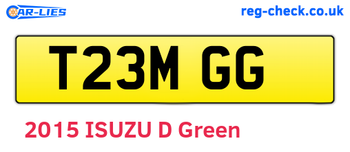 T23MGG are the vehicle registration plates.