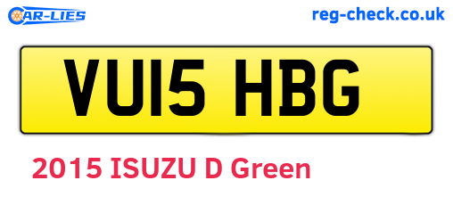 VU15HBG are the vehicle registration plates.
