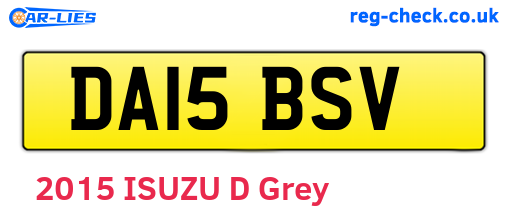 DA15BSV are the vehicle registration plates.