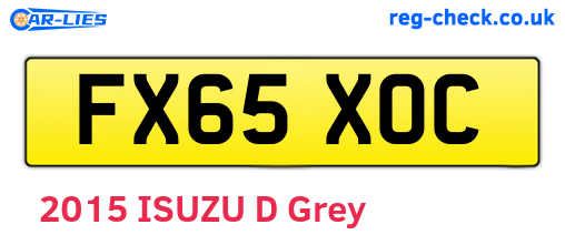 FX65XOC are the vehicle registration plates.