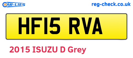 HF15RVA are the vehicle registration plates.