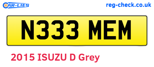 N333MEM are the vehicle registration plates.