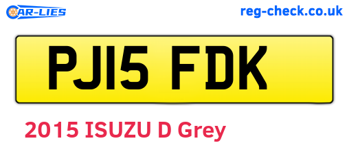 PJ15FDK are the vehicle registration plates.