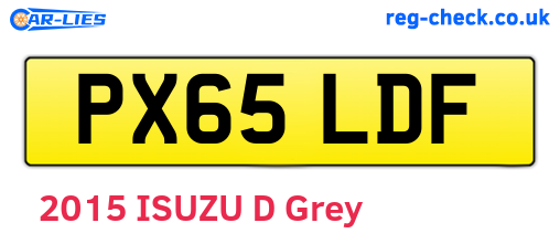 PX65LDF are the vehicle registration plates.