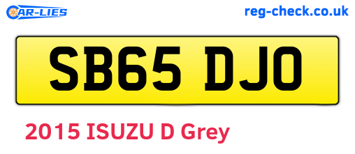 SB65DJO are the vehicle registration plates.