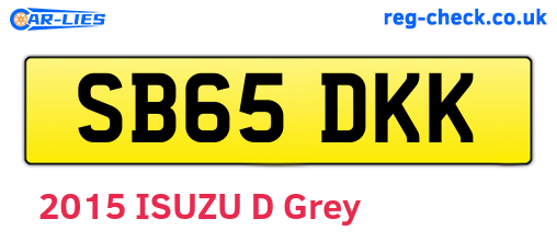 SB65DKK are the vehicle registration plates.