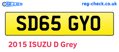 SD65GYO are the vehicle registration plates.