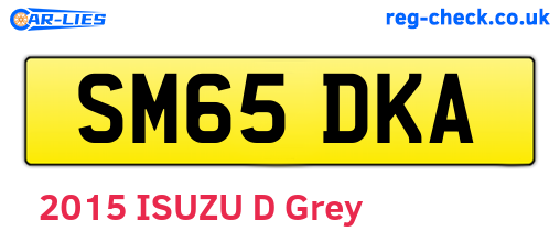 SM65DKA are the vehicle registration plates.