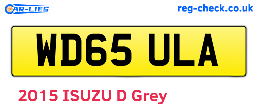 WD65ULA are the vehicle registration plates.