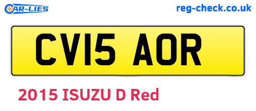CV15AOR are the vehicle registration plates.