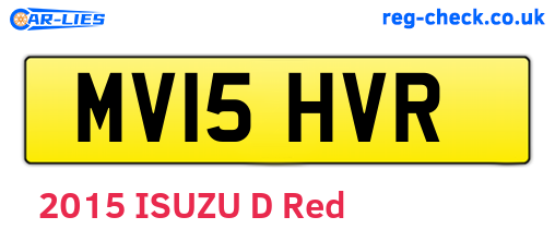 MV15HVR are the vehicle registration plates.