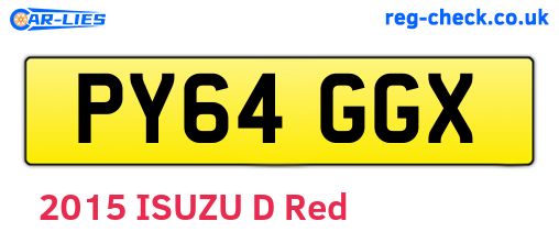 PY64GGX are the vehicle registration plates.