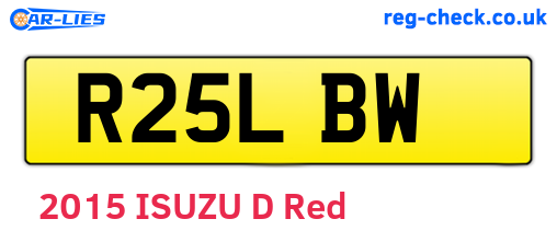 R25LBW are the vehicle registration plates.