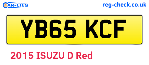 YB65KCF are the vehicle registration plates.