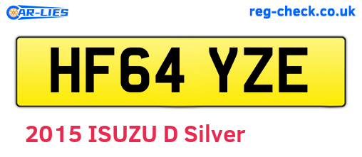 HF64YZE are the vehicle registration plates.