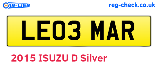 LE03MAR are the vehicle registration plates.