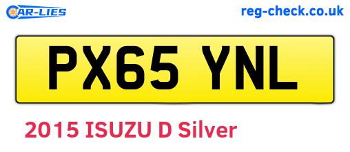PX65YNL are the vehicle registration plates.