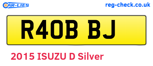 R40BBJ are the vehicle registration plates.