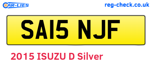 SA15NJF are the vehicle registration plates.