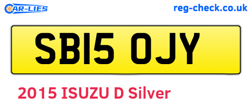 SB15OJY are the vehicle registration plates.